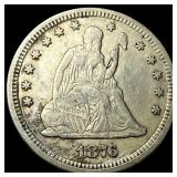 1876-CC Silver Quarter Dollar NEARLY UNCIRCULATED
