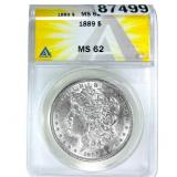 1889 Morgan Silver Dollar ANACS MS62