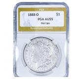 1888-O Morgan Silver Dollar PGA AU55 Hot Lips
