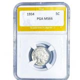 1934 Buffalo Nickel PGA MS66