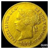 1861 Philippines Gold 1 Peso .0476oz AGW