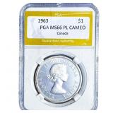 1963 Canada Silver Dollar PGA MS66 PL CAMEO