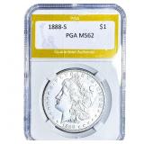 1888-S Morgan Silver Dollar PGA MS62