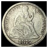 1875 Silver Seated Liberty Dime CLOSELY UNCIRCULAT