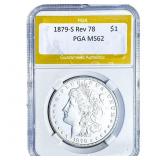 1879-S Rev 78 Morgan Silver Dollar PGA MS62
