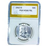1962-D Franklin Half Dollar PGA MS66 FBL