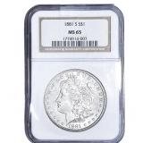 1881-S Morgan Silver Dollar NGC MS65