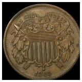 1865 Two-Cent Piece NEARLY UNCIRCULATED