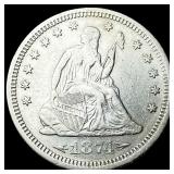 1874-S Silver Seated Liberty Quarter CLOSELY UNCIR