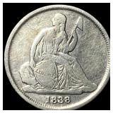 1838-O Seated Liberty Dime NICELY CIRCULATED