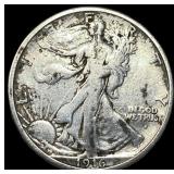 1916-S Silver Walking Liberty Half Dollar  LIGHTL
