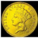 1854 $3 Gold Indian Princess Head CLOSELY  UNCIRC