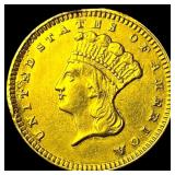 1856-1889 Gold $1 Indian Princess Type 3 Love  To