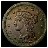 1852 Braided Hair Large Cent NEARLY  UNCIRCULATED