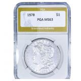 1878 Morgan Silver Dollar PGA MS63