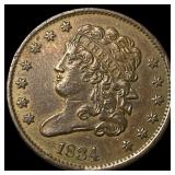 1834 Classic Head Half Cent CLOSELY  UNCIRCULATED