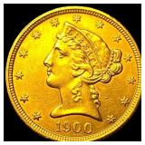 1900 Liberty Head Half Eagle $5 Gold CLOSELY  UNC