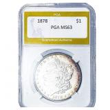 1892-O Morgan Silver Dollar PGA MS63