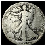 1921-S Silver Walking Liberty Half Dollar NICELY C