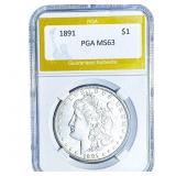 1891 Morgan Silver Dollar PGA MS63