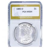 1885-O Morgan Silver Dollar PGA MS64