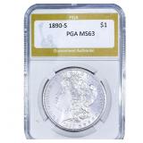 1890-S Morgan Silver Dollar PGA MS63
