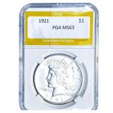 1921 Silver Peace Dollar PGA MS63