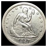 1857-O Silver Seated Liberty Quarter NEARLY  UNCI
