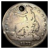 1877 Seated Liberty Trade Dollar SUPERB GEM  BU