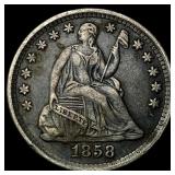 1858 Silver Half Dime NEARLY UNCIRCULATED