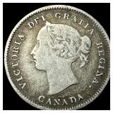 1886 Canada Silver 5 Cents NICELY CIRCULATED