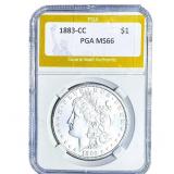 1883-CC Morgan Silver Dollar PGA MS66