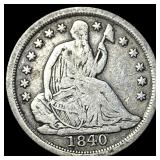1840-O Silver Seated Liberty Half Dime ABOUT  UNC