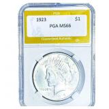 1923 Silver Peace Dollar PGA MS66