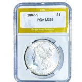 1882-S Morgan Silver Dollar PGA MS65