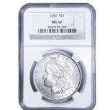 1886 Morgan Silver Dollar NGC MS62