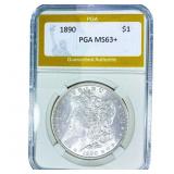 1890 Morgan Silver Dollar PGA MS63+