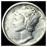 1918-S Silver Mercury Dime CLOSELY  UNCIRCULATED