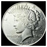 1934-S Silver Peace Dollar NEARLY  UNCIRCULATED