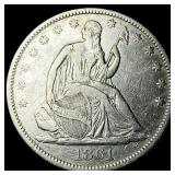 1861 Seated Liberty Half Dollar NEARLY  UNCIRCULA