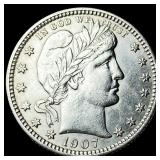 1907 Silver Barber Quarter CLOSELY UNCIRCULATED