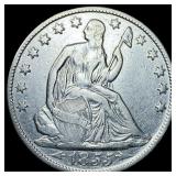 1855-O Arrows Seated Liberty Silver Half  Dollar