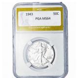 1943 Walking Liberty Half Dollar PGA MS64