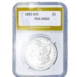 1882-O/S Morgan Silver Dollar PGA MS63