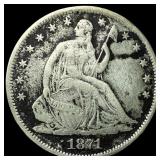 1871-S Silver Seated Liberty Half Dollar HIGH  GR