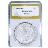 1880-O Morgan Silver Dollar PGA MS63 Micro O