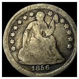 1856 Silver Seated Liberty Half Dime NICELY  CIRC