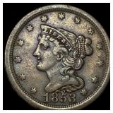 1853 Braided Hair Half Cent NEARLY  UNCIRCULATED