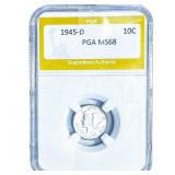 1945-D Mercury Silver Dime PGA MS68