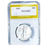 1935 Walking Liberty Half Dollar PGA MS64